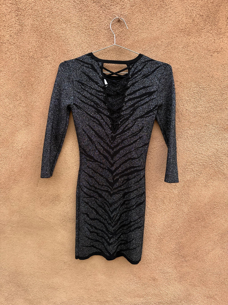 Black & Silver Express Mini Dress