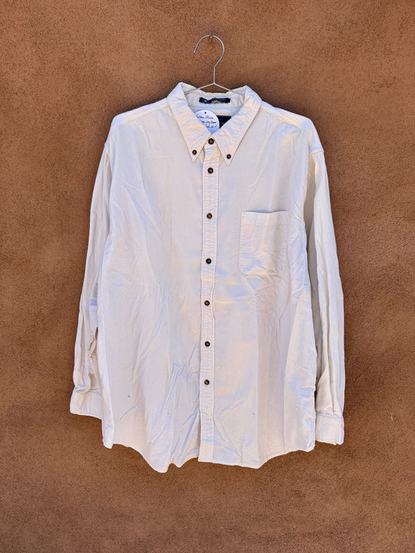 Cream Micro Corduroy Long Sleeve John Ashford Shirt