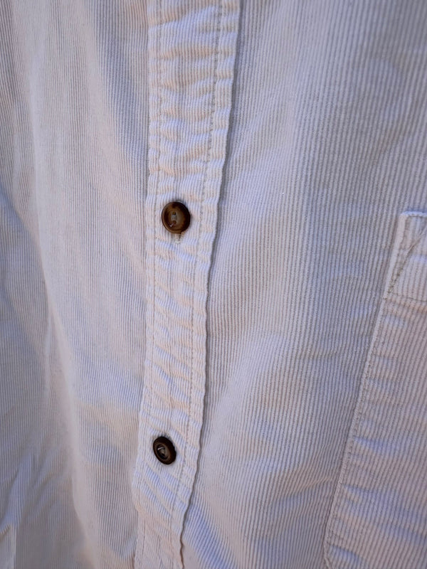 Cream Micro Corduroy Long Sleeve John Ashford Shirt