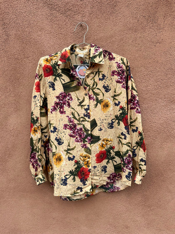 Floral Silk Express Blouse - xs