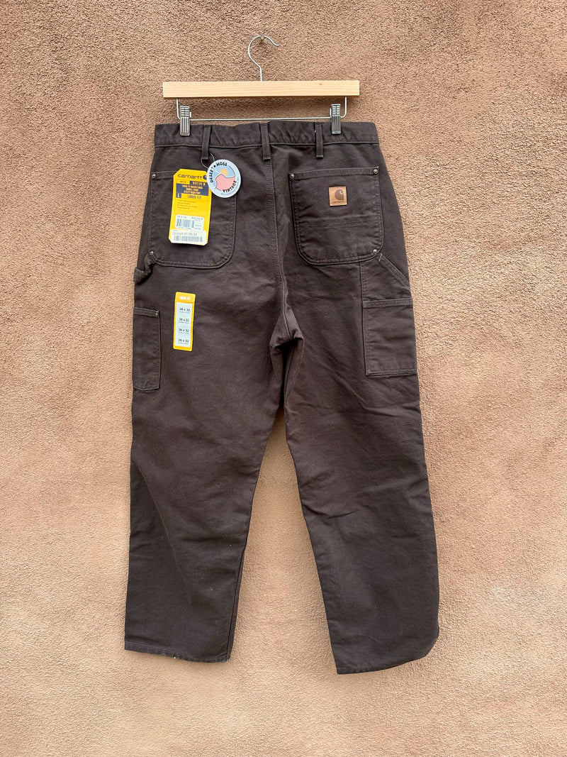 Chocolate Loose Fit Washed Duck Carhartt Utility Pants 36 x 32 NWT