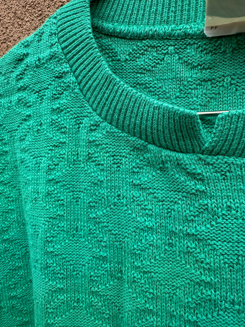 80's Pykettes Green Short Sleeve Sweater