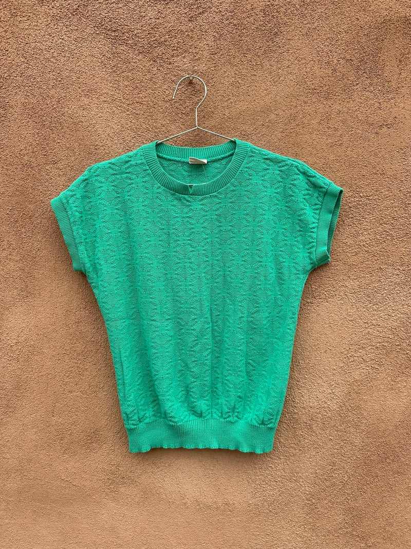 80's Pykettes Green Short Sleeve Sweater