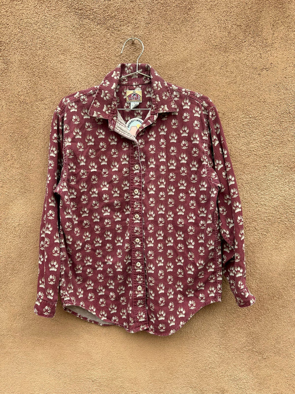 Barn Fly Paw Print Cotton Blouse - Made in USA