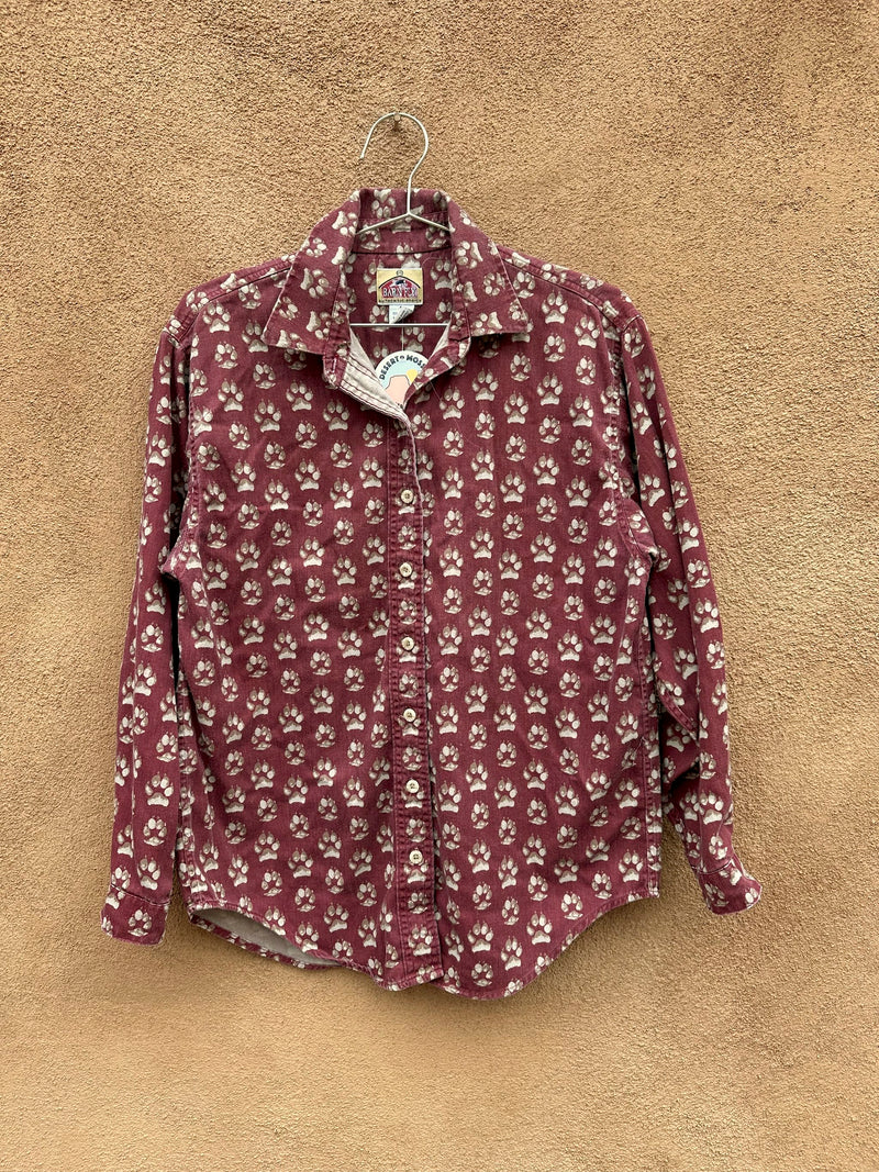 Barn Fly Paw Print Cotton Blouse - Made in USA