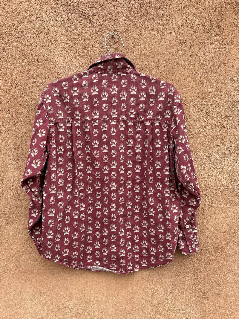 Barn Fly Paw Print Cotton Blouse - Made in USA