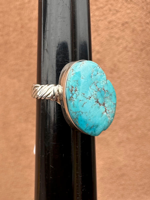 Turquoise and Sterling Silver Braid Ring