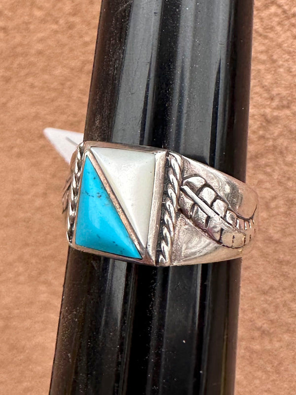 Moonstone Turquoise Feather Ring