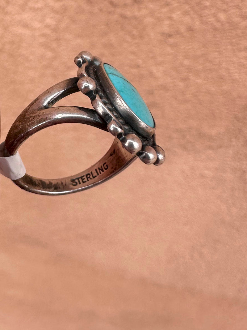 Turquoise & Sterling Silver Southwestern Ring - as is