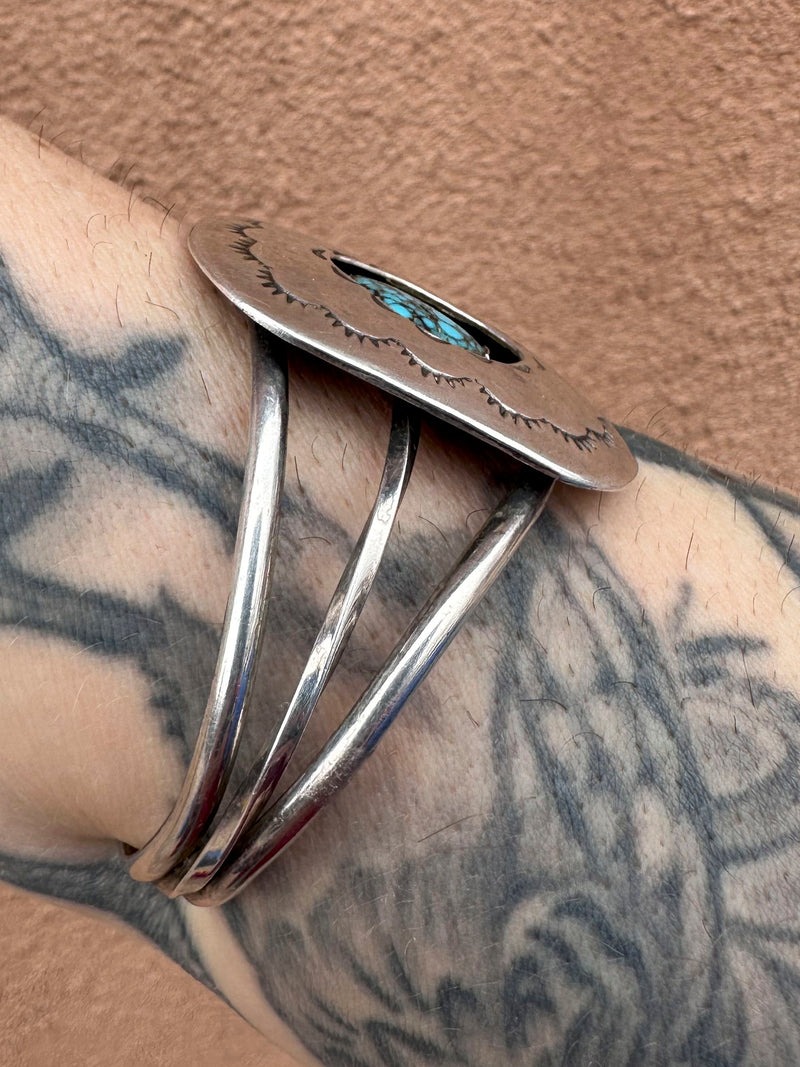 Sterling Silver Old Pawn Concho Cuff