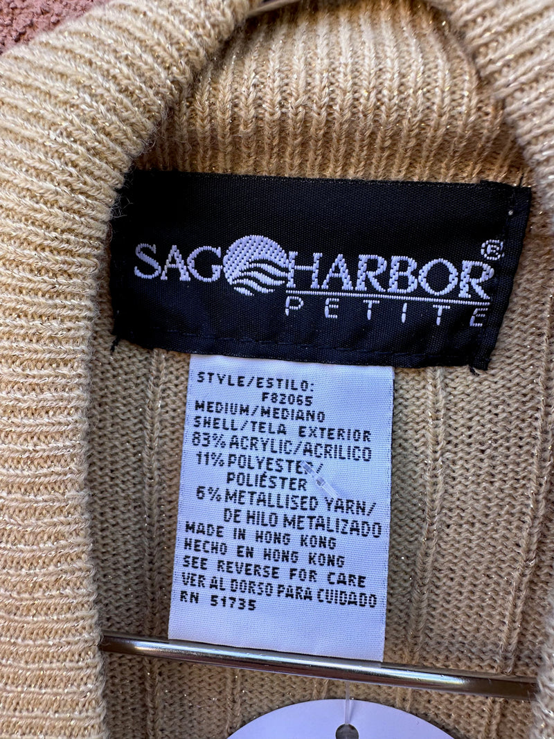 Gold Short Sleeve Sparkle Sweater - Sag Harbor