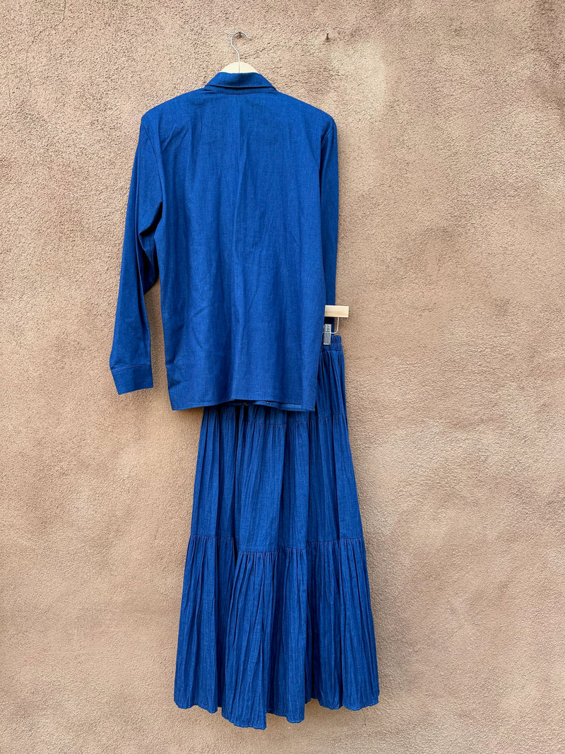 Glen Cove Denim Broom Skirt & Blouse Dress Set