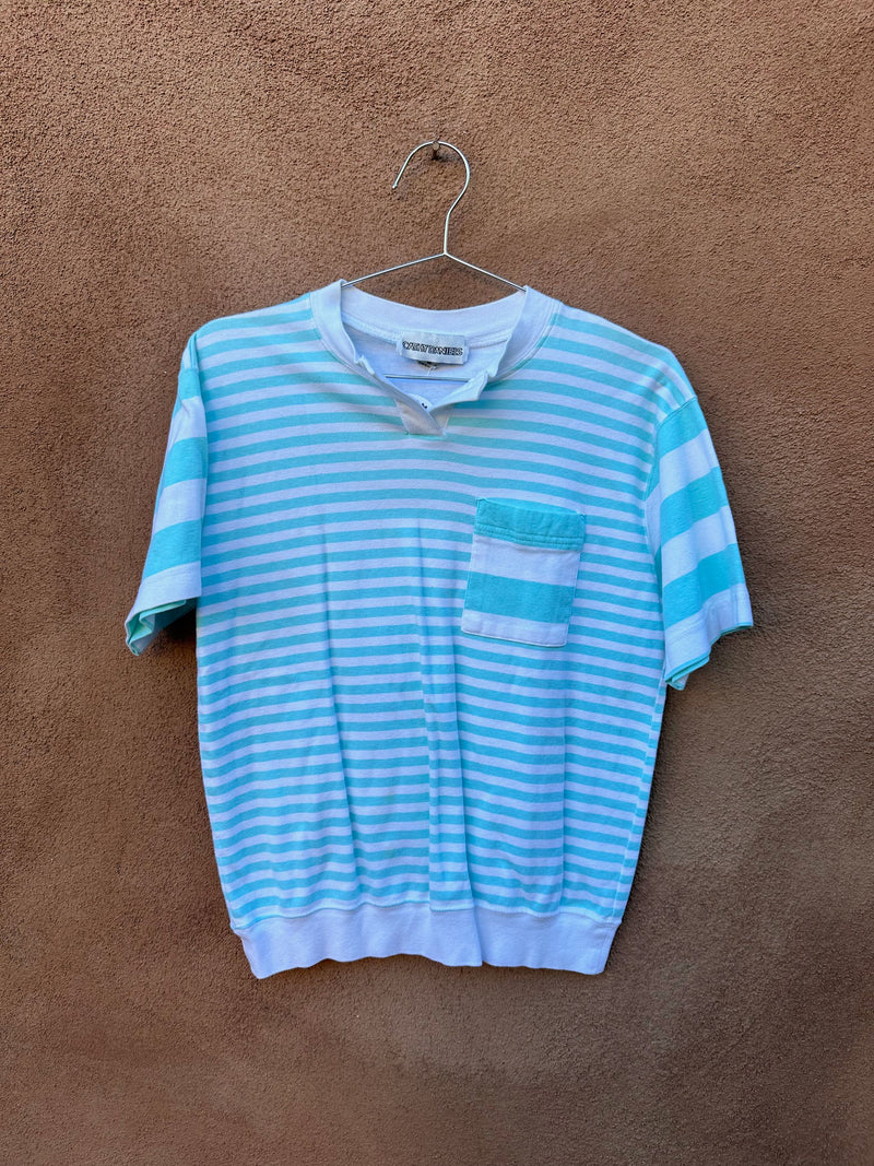 1980's Cathy Daniels Striped Blue Tee