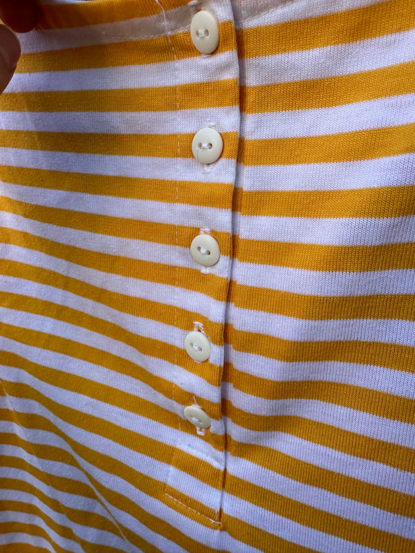 1980's COS COB Yellow & White Striped Henley