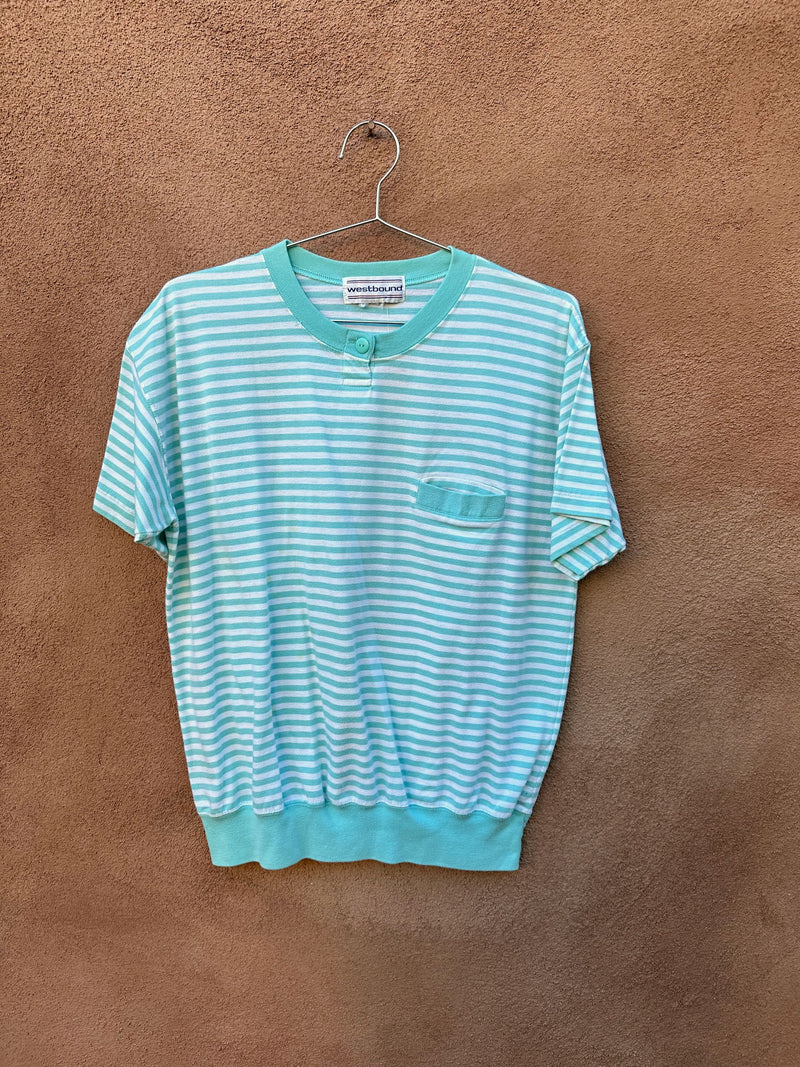 Westbound Blue & White Striped T-shirt