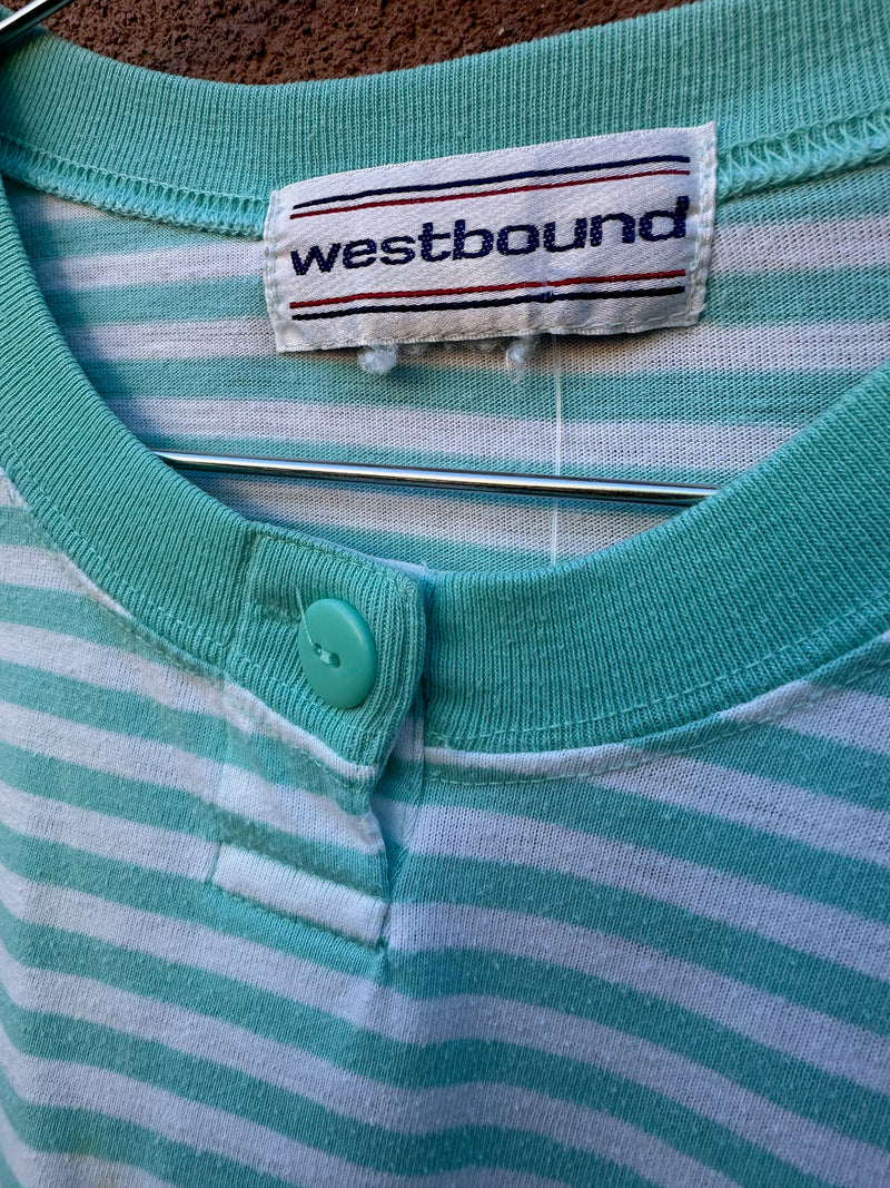 Westbound Blue & White Striped T-shirt