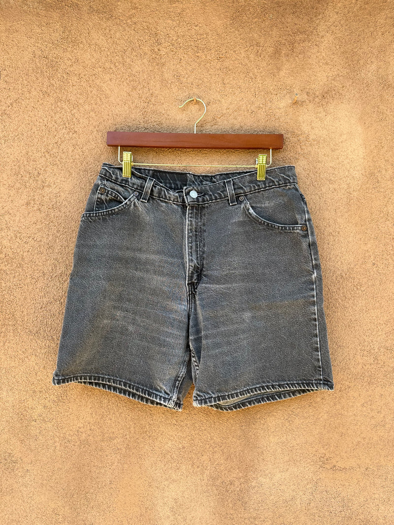 1980's Orange Label Black Denim Levi's 950 Shorts