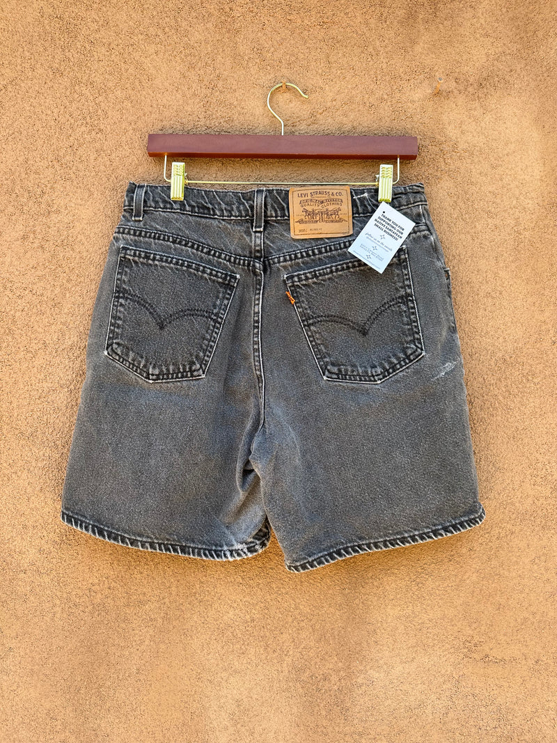 1980's Orange Label Black Denim Levi's 950 Shorts