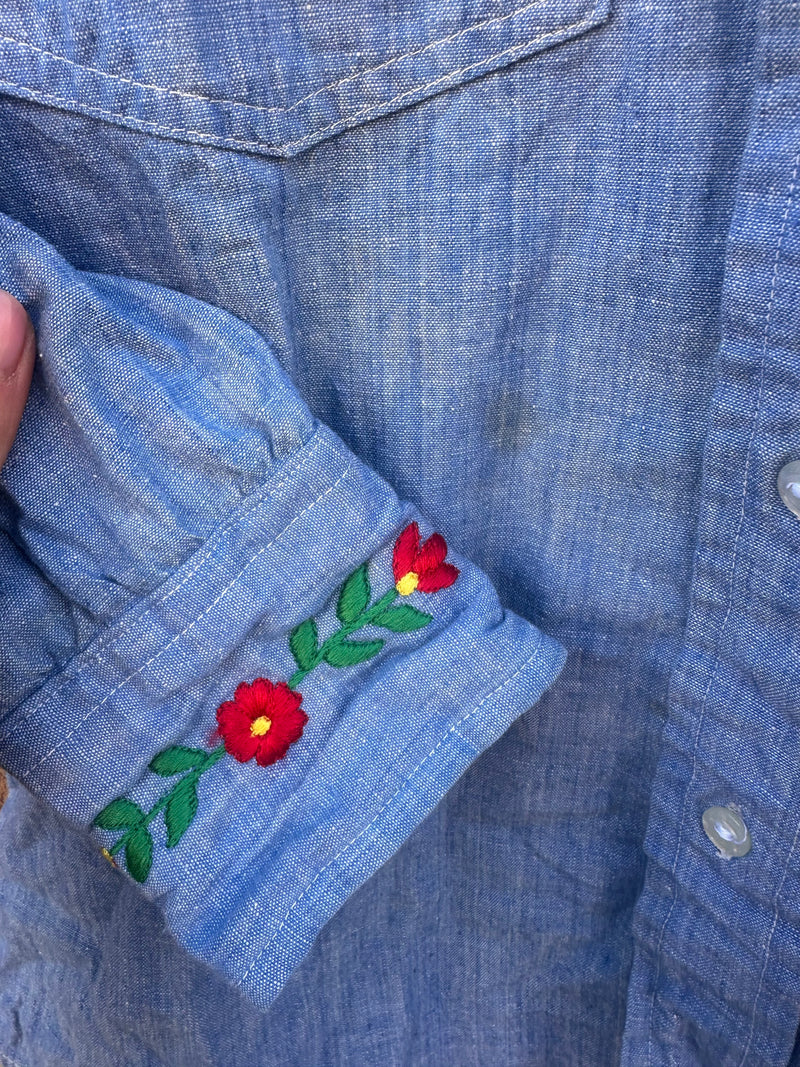 Red Baron Embroidered 1960's Peters Tailors Denim Shirt