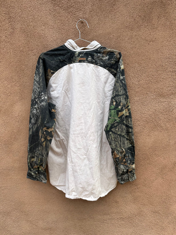 Beige and Camo Mossy Oak Shirt