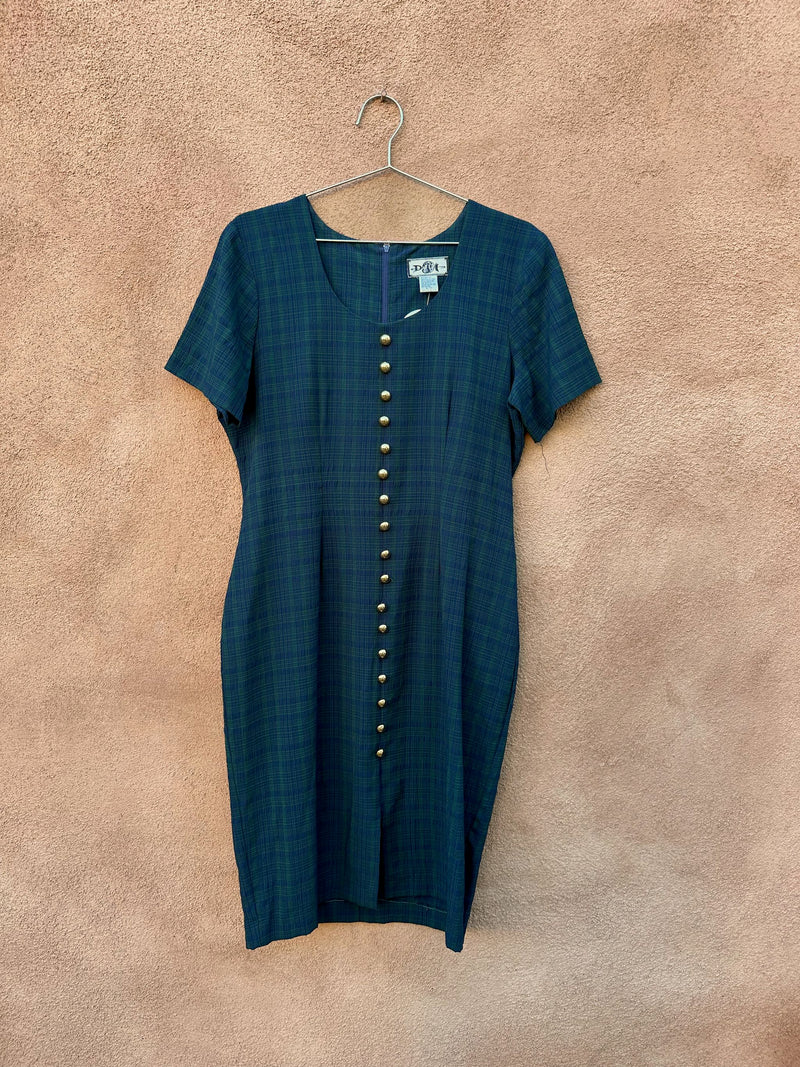 DJI Green Plaid Dress