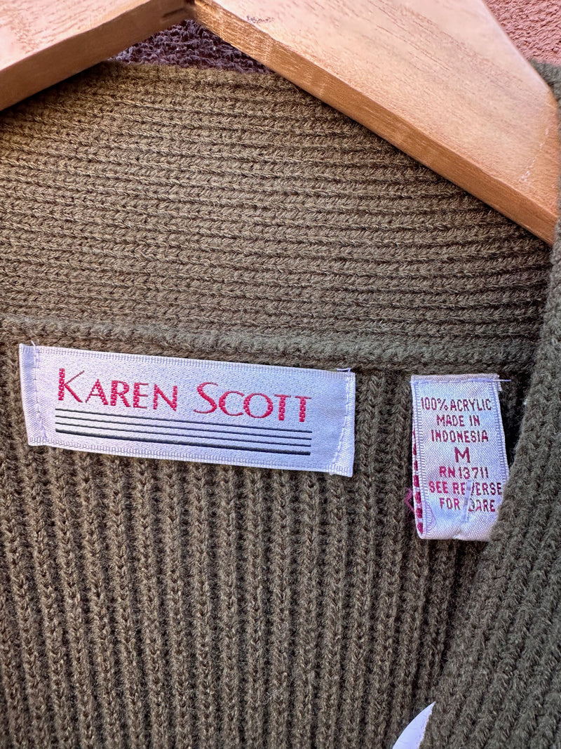 Green Karen Scott 90's Cardigan