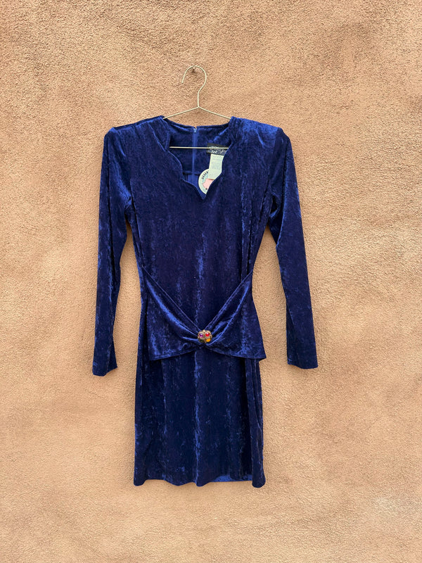 Purple Velveteen All That Jazz 1980's Dress