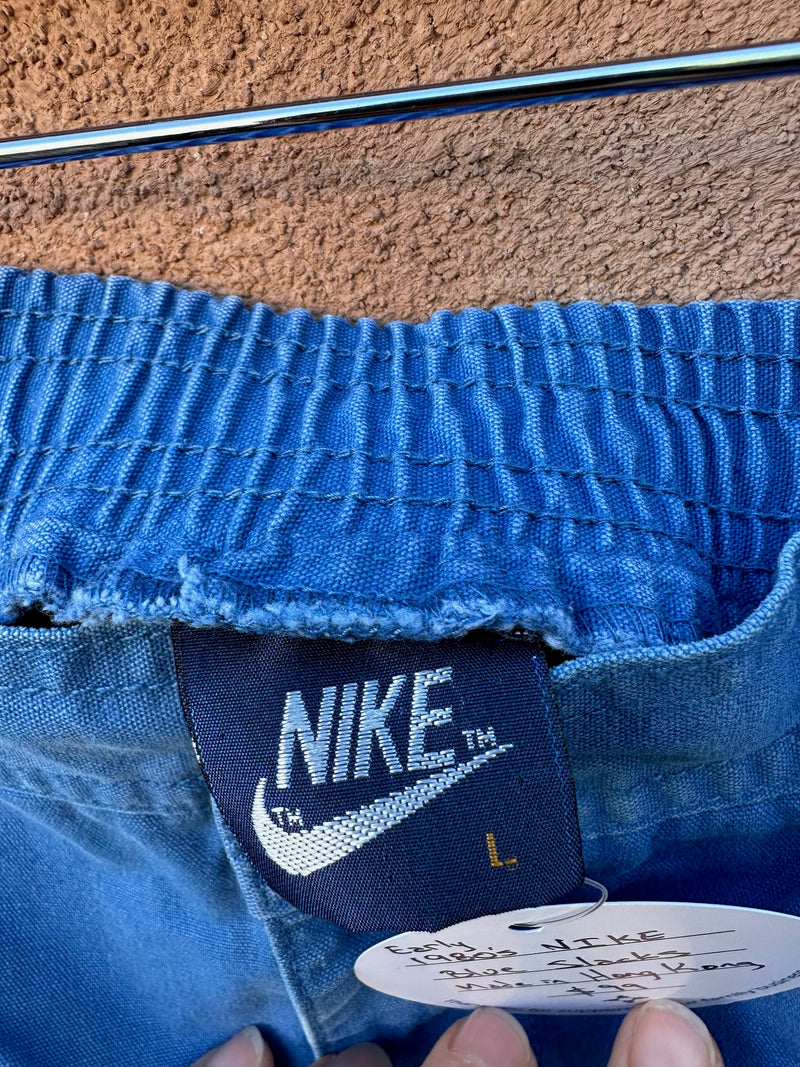 Early 1980's Nike Blue Slacks - Made in Hong Kong