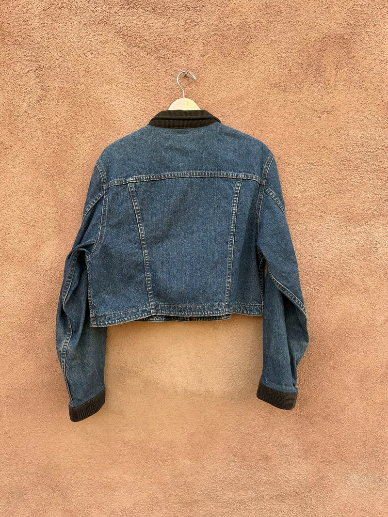 Early 90's Lee Women's Denim Jacket with Corduroy Detail