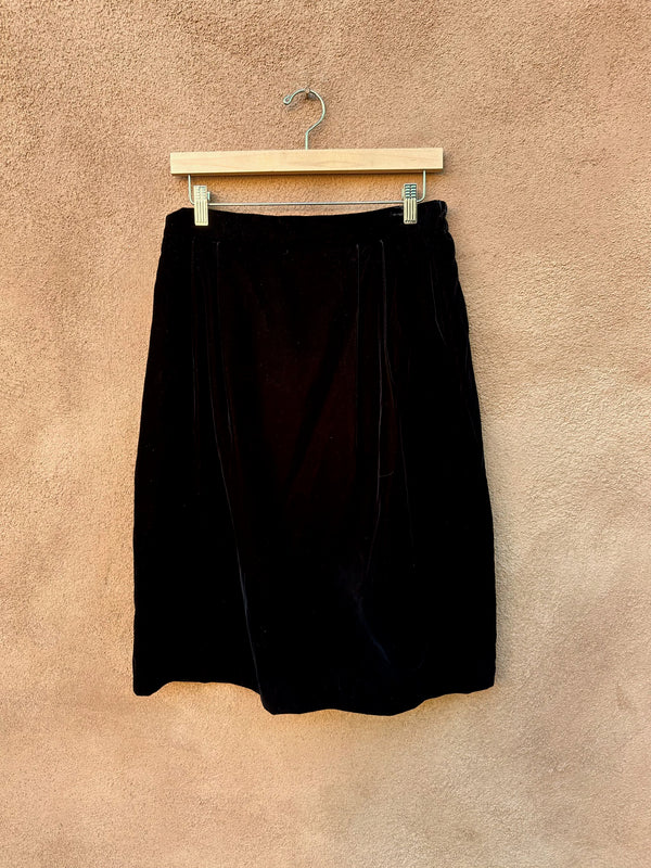 TanJay Petite Black Velveteen Skirt