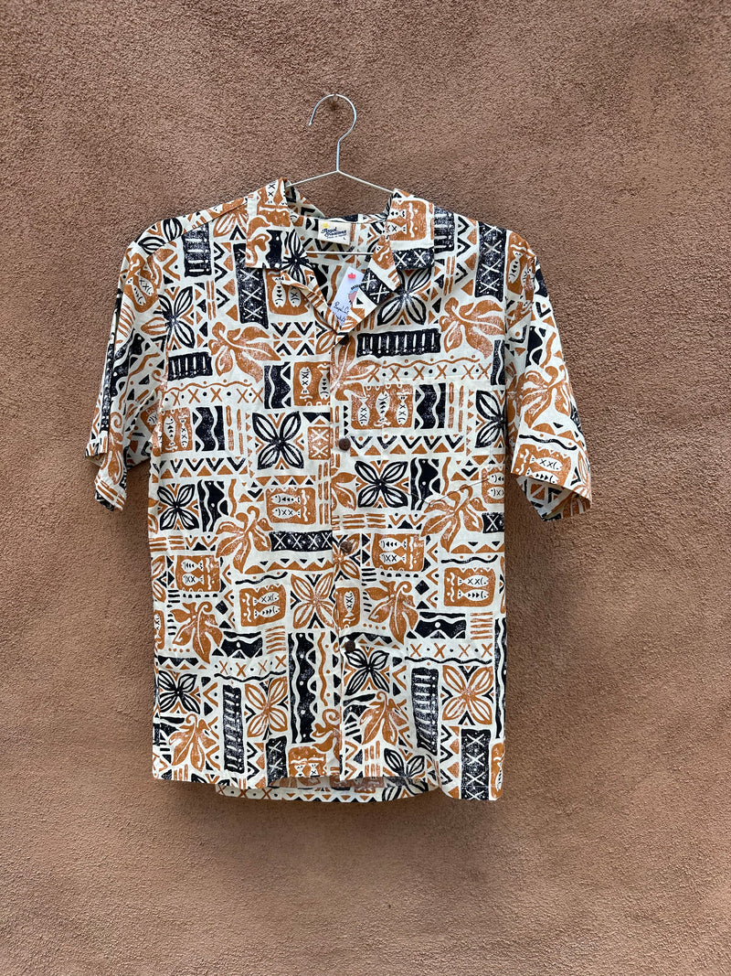 Royal Creations Black/Tan/Cream Hawaiian Shirt