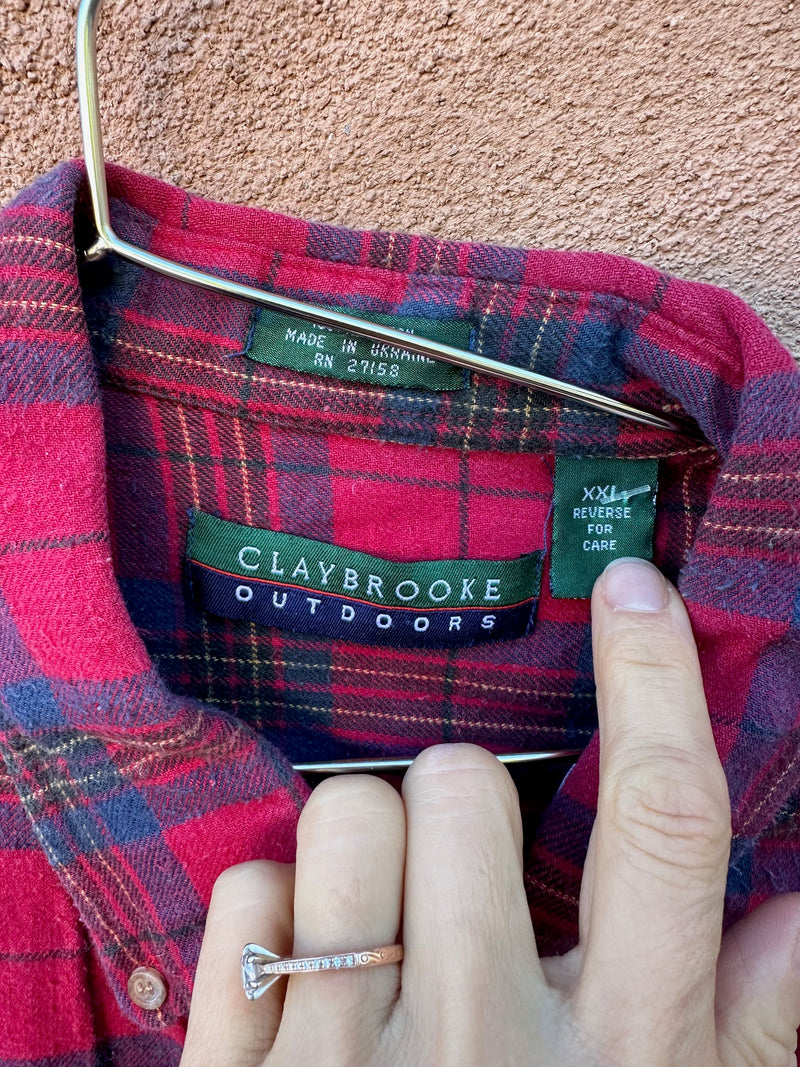 90's Red/Blue Tartan Flannel by Claybrooke Outdoors