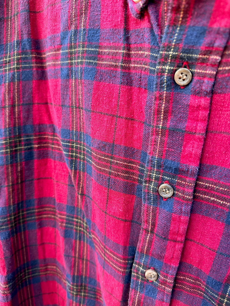 90's Red/Blue Tartan Flannel by Claybrooke Outdoors