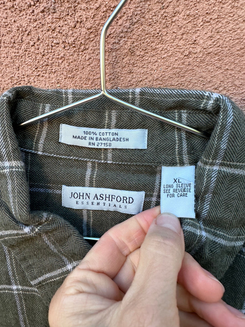 Green Windowpane John Ashford Cotton Flannel