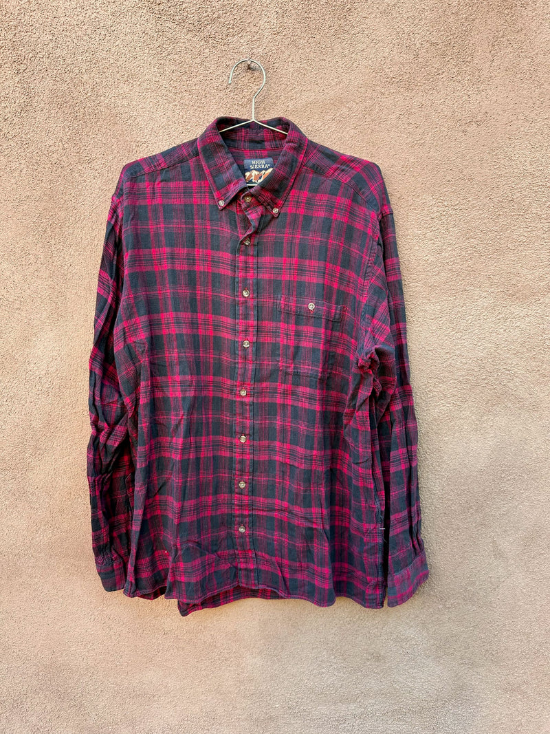 90's High Sierra Red Plaid Flannel