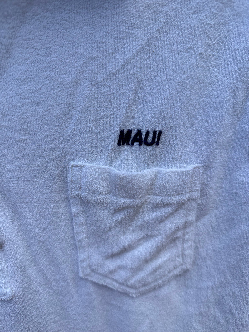 1970's Royal Pacific White Terrycloth Polo Shirt