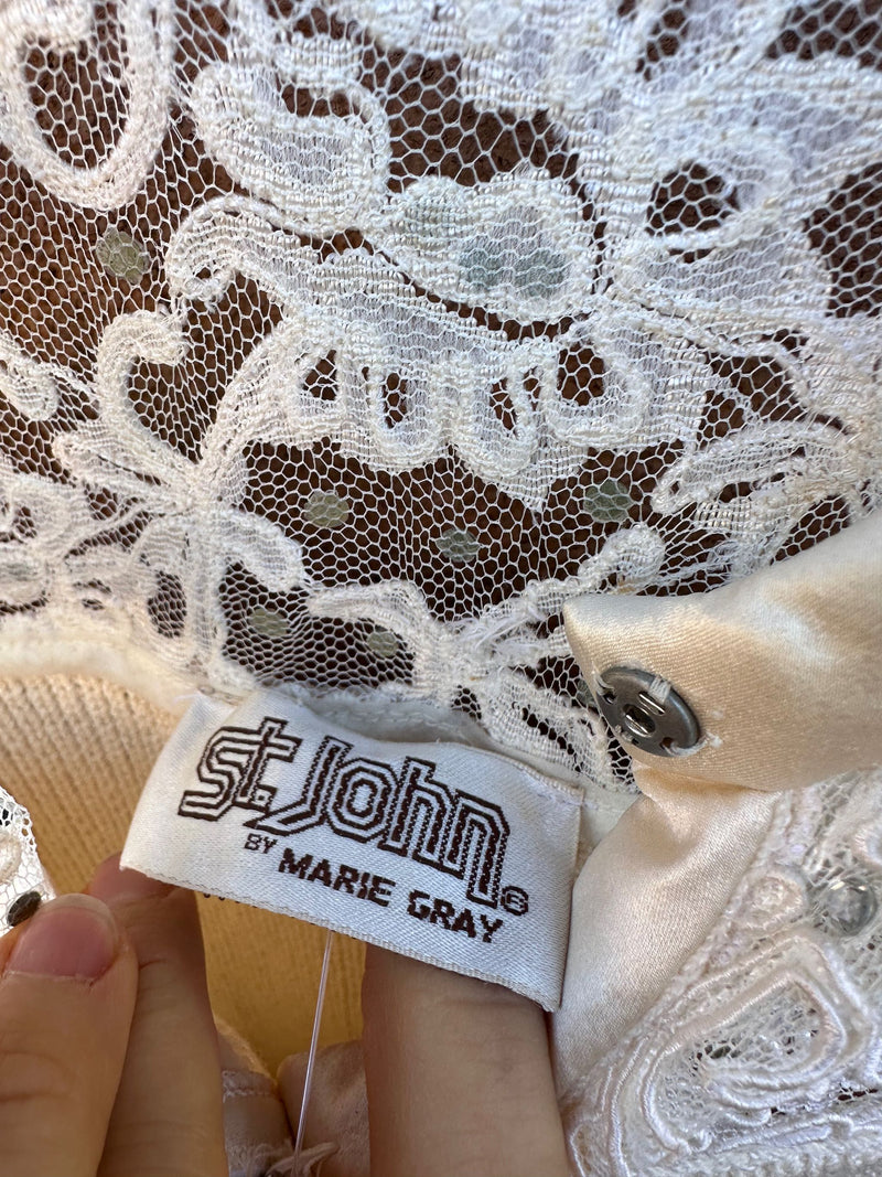 St. John Rhinestone & Lace Dress