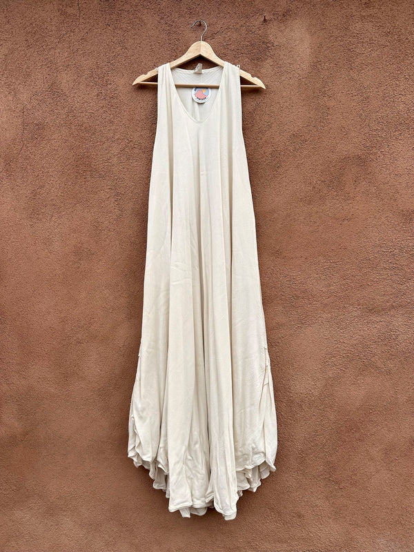 Cream Colored Cotton-Rayon Dress, OSFM