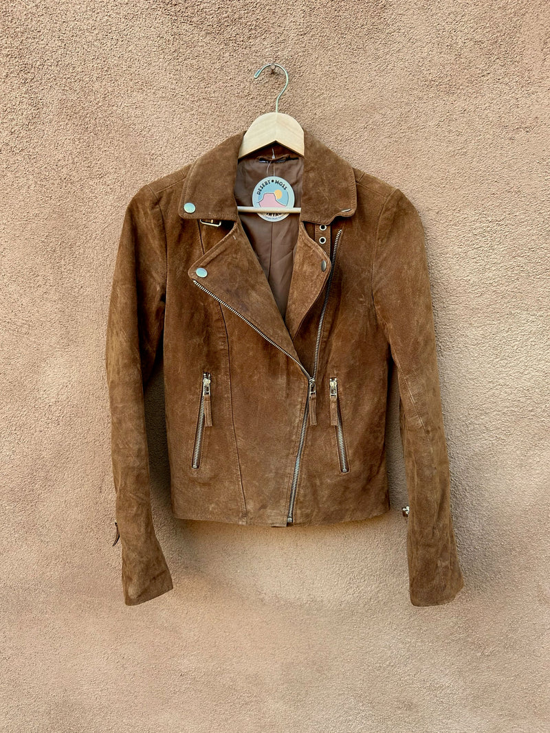 Brown Suede Biker Style Jacket