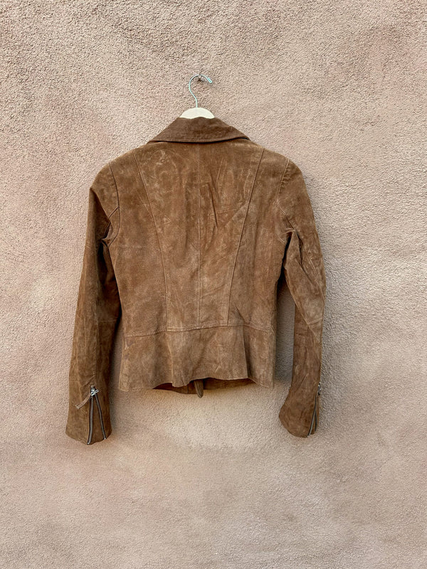 Brown Suede Biker Style Jacket