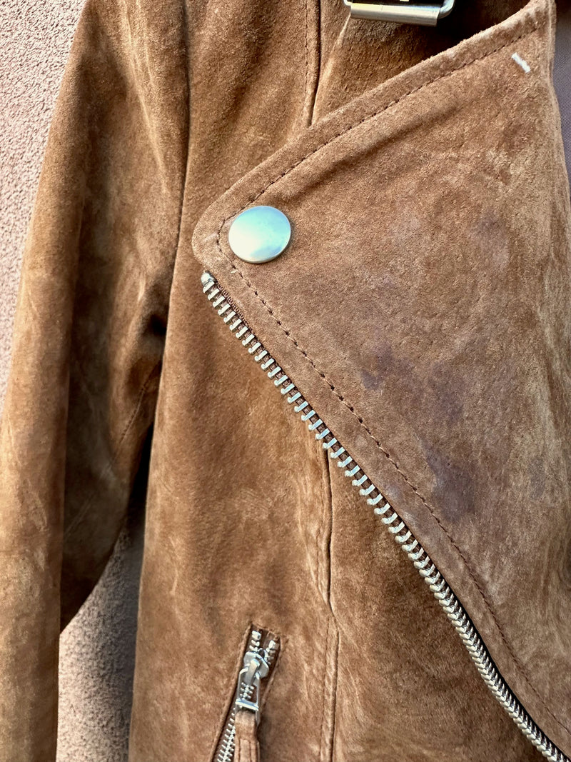 Brown Suede Biker Style Jacket