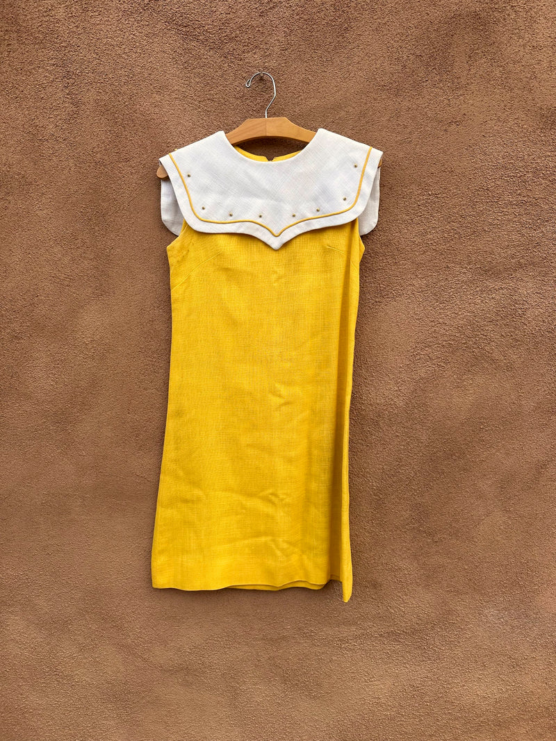 1960's Lorch of Dallas Belted Go Go Dress - Yellow