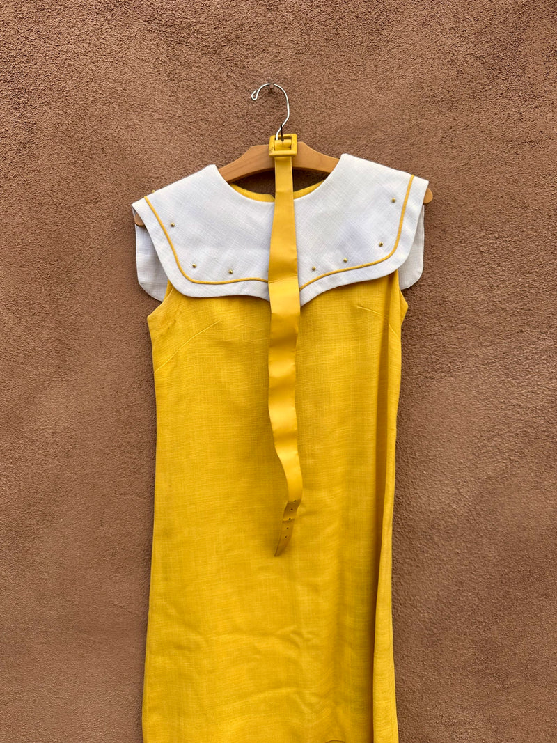 1960's Lorch of Dallas Belted Go Go Dress - Yellow