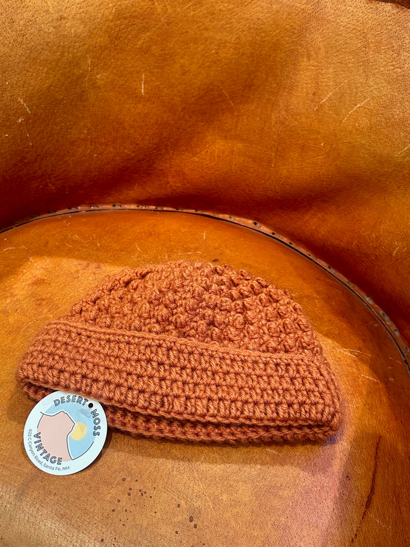 Brown Crochet Acrylic Cap