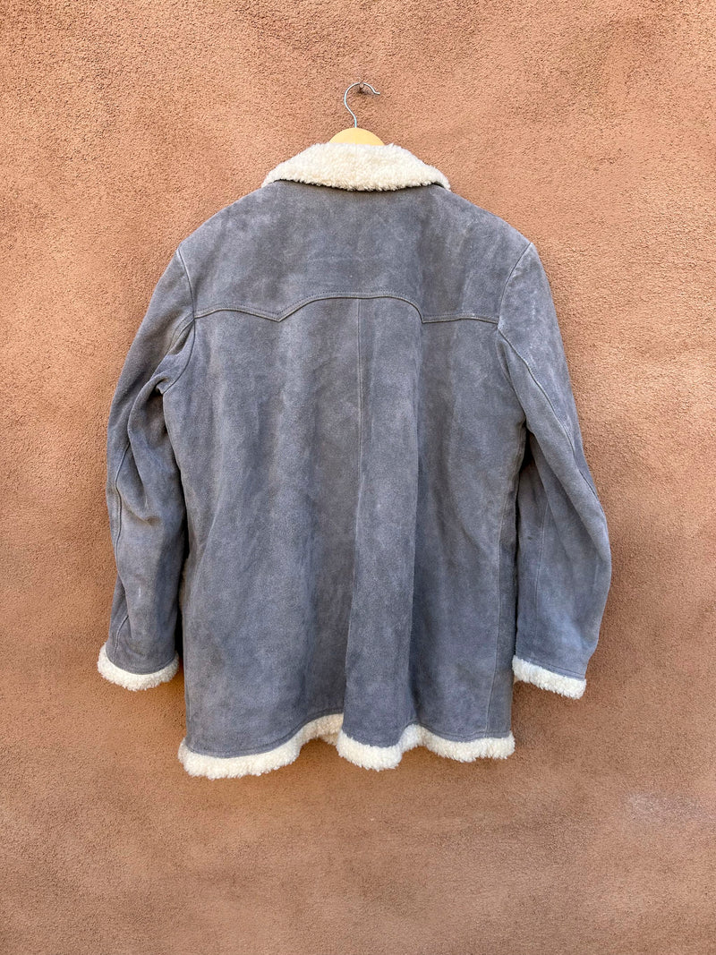 ON HOLD — Gray Suede Shearling Rancher Jacket, 1980's