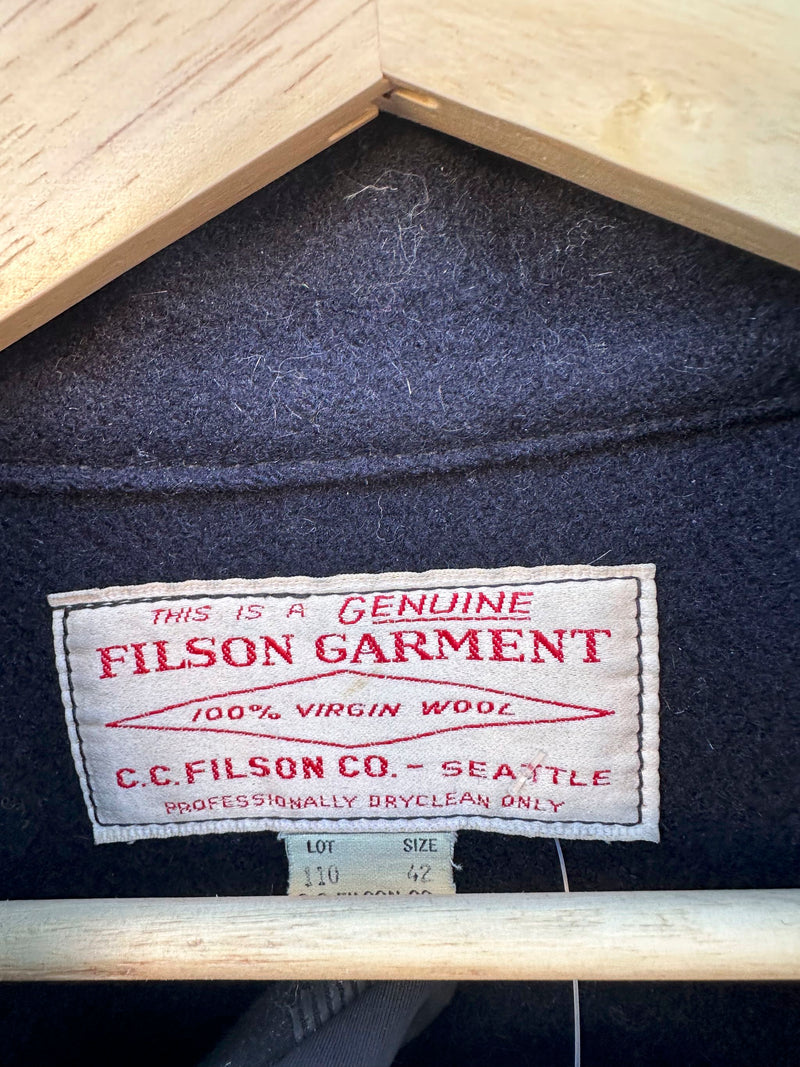 80's Navy Filson Mackinaw Wool Cruiser Jacket - 42