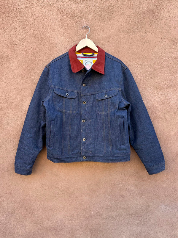 Ginew Selvedge Denim Blanket Lined Trucker Jacket, Size 2 (XL)