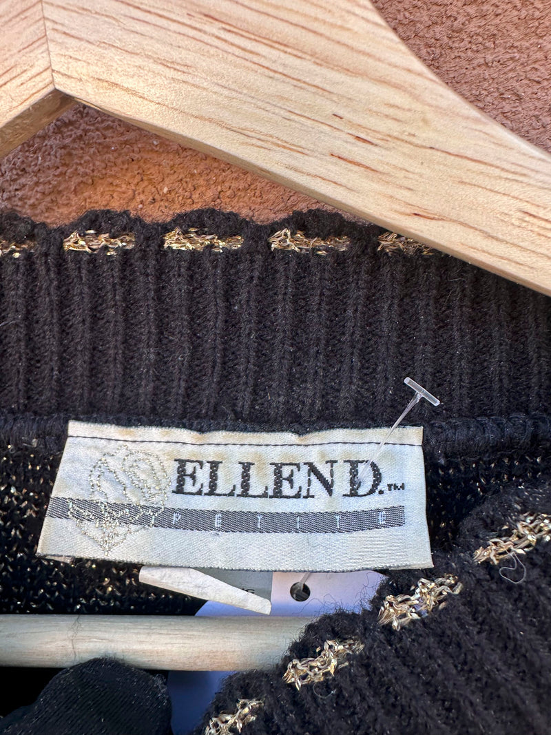 Ellen D. Black & Gold Sweater - as is - piling