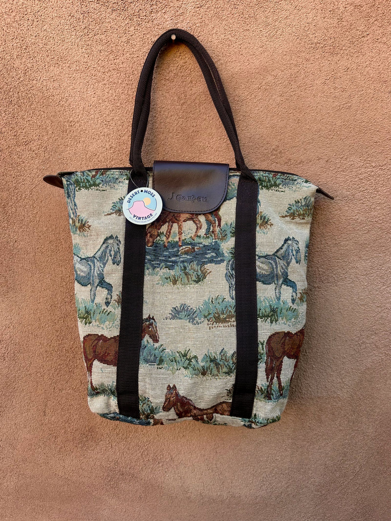 J. Garder Tapestry Horse Tote Bag