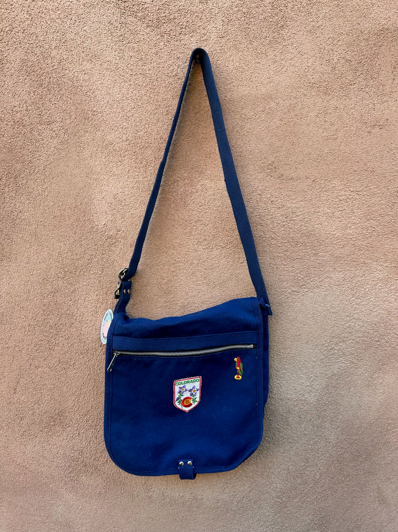 1970's Blue Canvas Bag with Colorado Patch